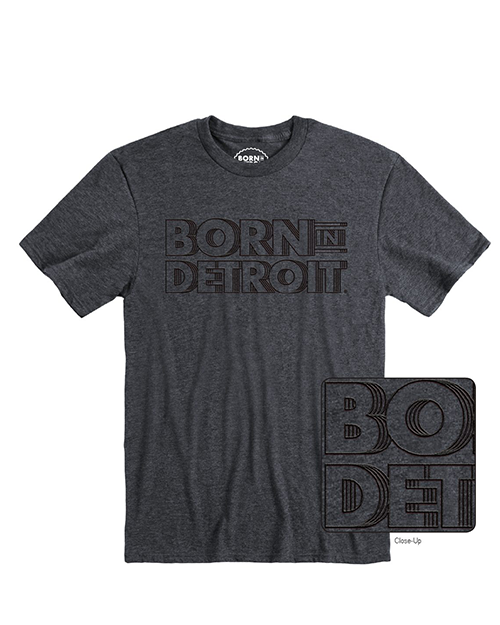 Stacked Outline T Shirt – Born In Detroit