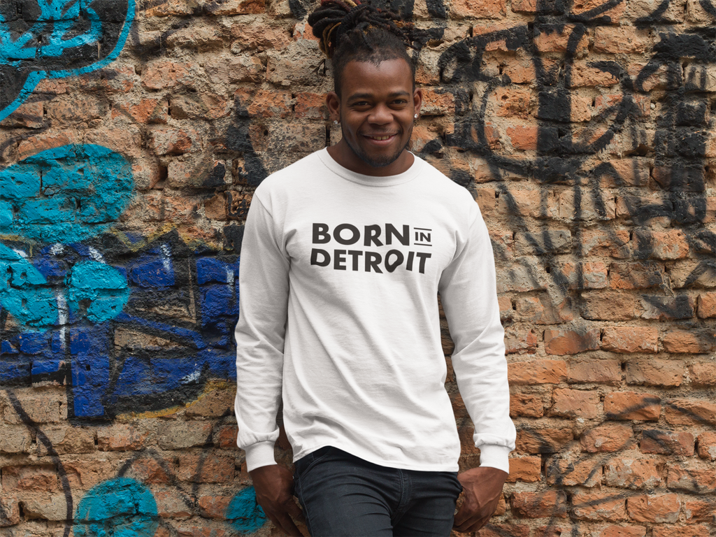 White Champion Crewneck Sweatshirt Born In Detroit